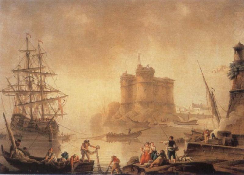 Harbour with a Fortress, Charles-Francois de la Croix